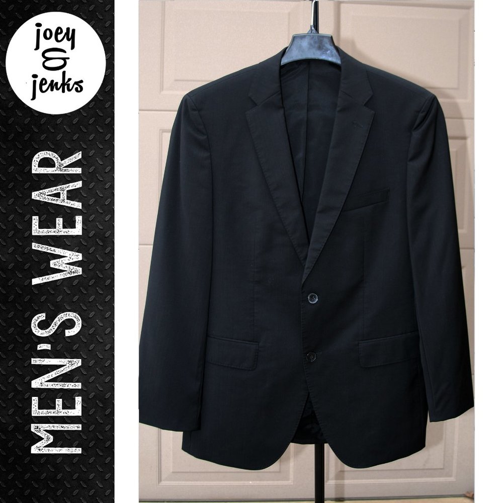 Hugo Boss Lanificio Tesse Biella Black Sport Coat Blazer Wool Jacket Size 40R